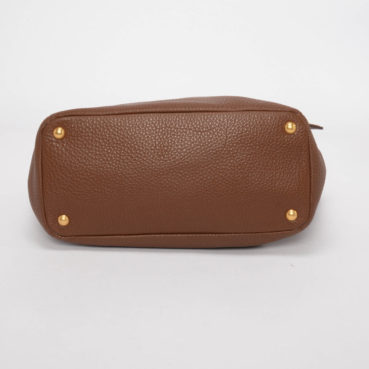 Prada Brown Vitello Daino Side Pocket Tote