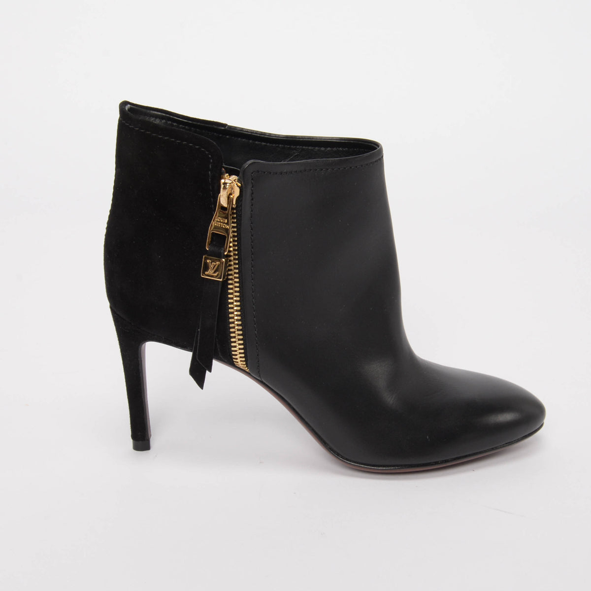 Louis Vuitton Black Calfskin Zippy Low Boots 36