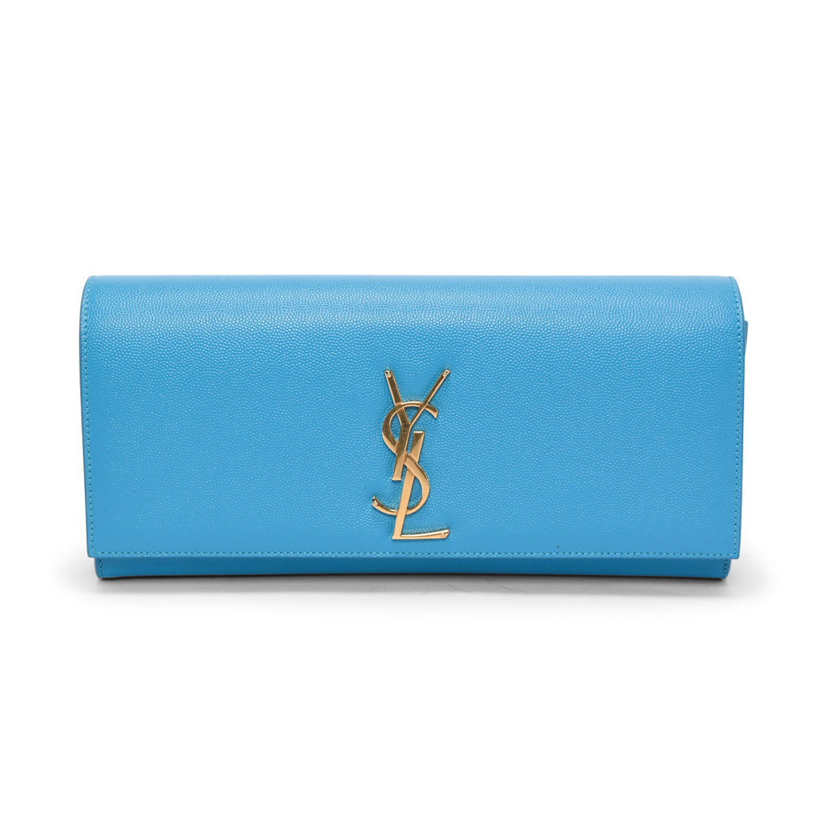 Saint Laurent Turquoise Grain de Poudre Cassandre Clutch