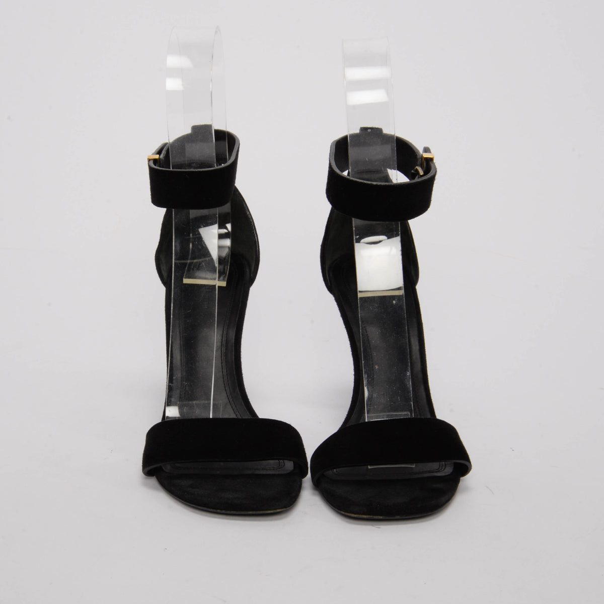 Celine Black Suede Ankle Strap Sandals 36.5