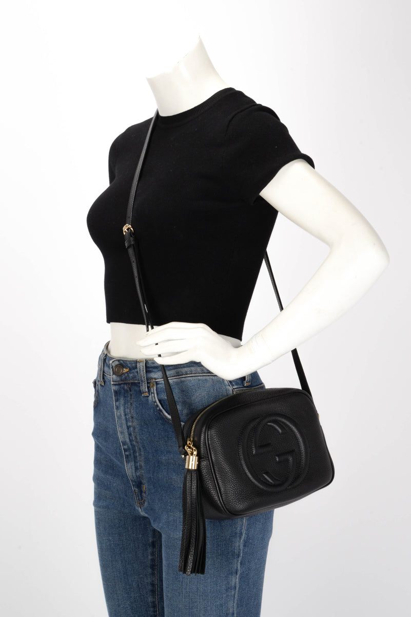 Gucci Black Grained Calfskin Soho Disco Bag