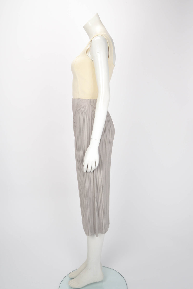 Pleats Please Issey Miyake Stone Pleated Midi Skirt