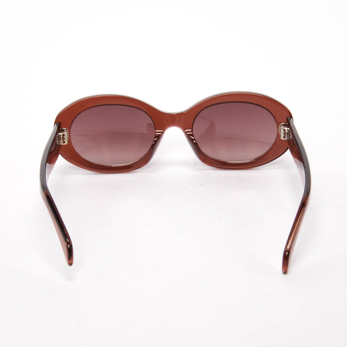 Celine Burgundy Triomphe Oval Sunglasses