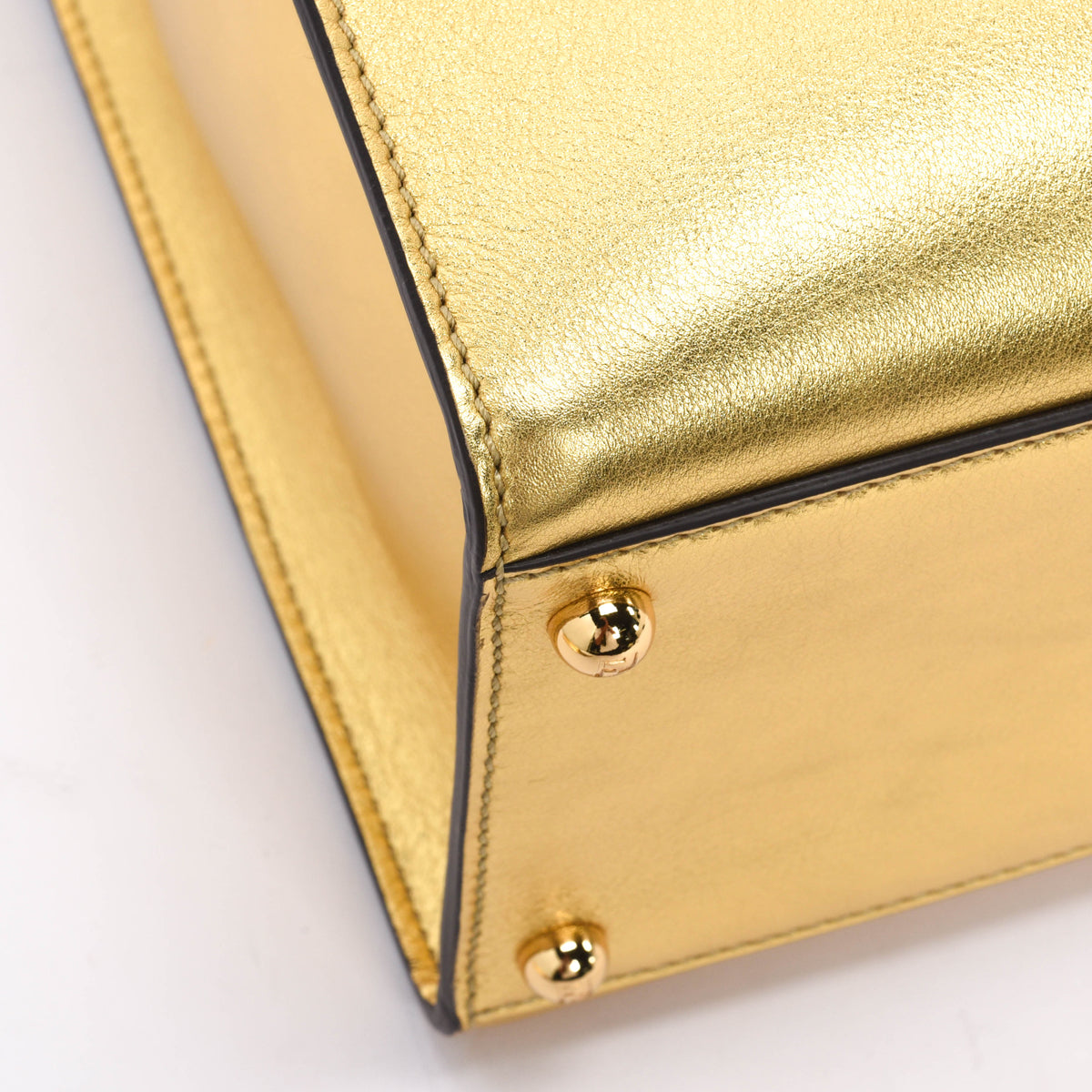 Fendi Gold Metallic Leather Medium Sunshine Tote
