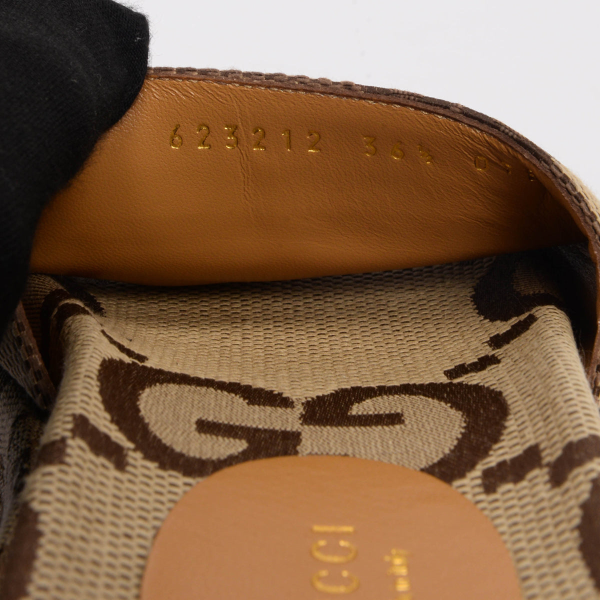 Gucci Camel Maxi GG Canvas Platform Slides 36.5