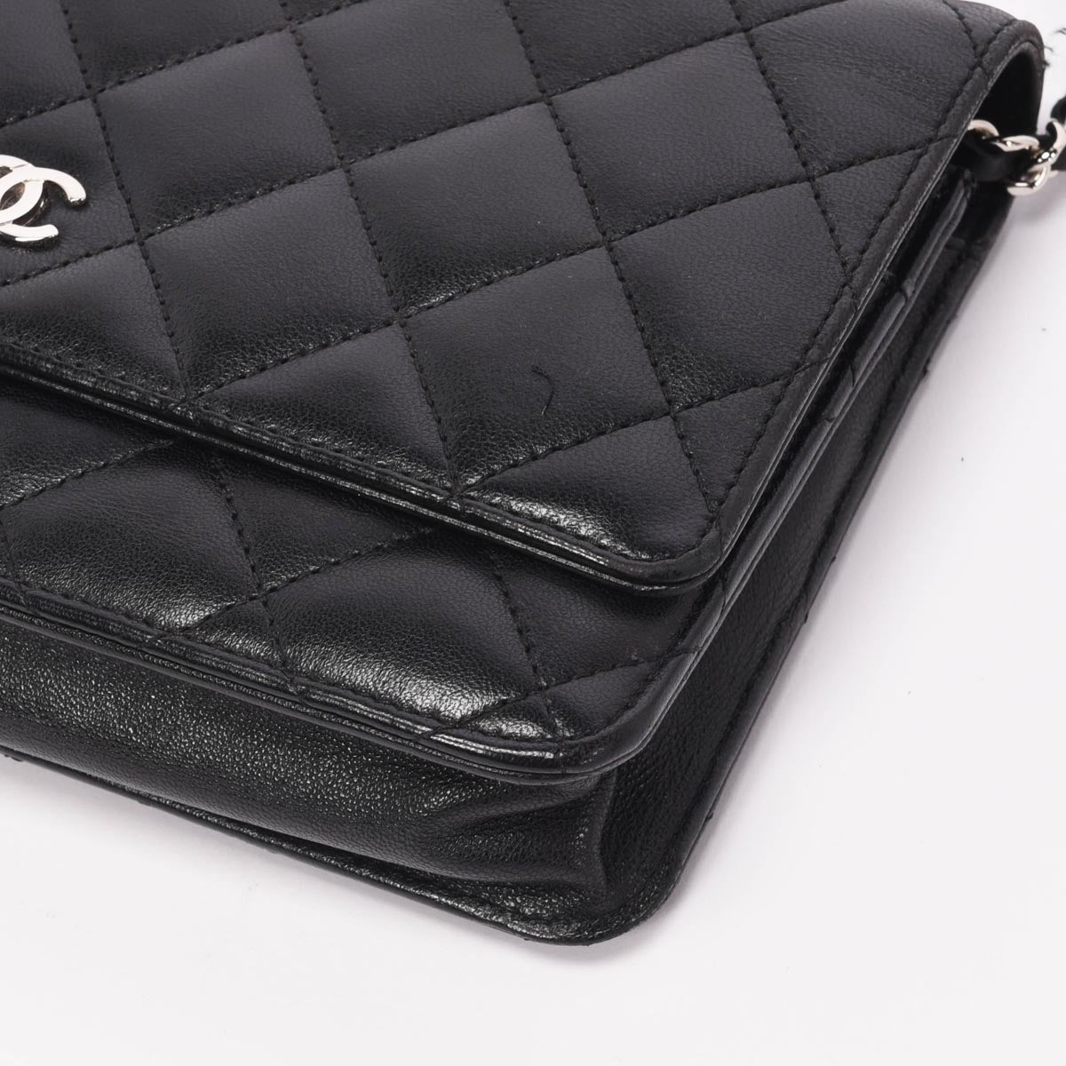 Chanel Black Quilted Lambskin Classic Wallet on Chain