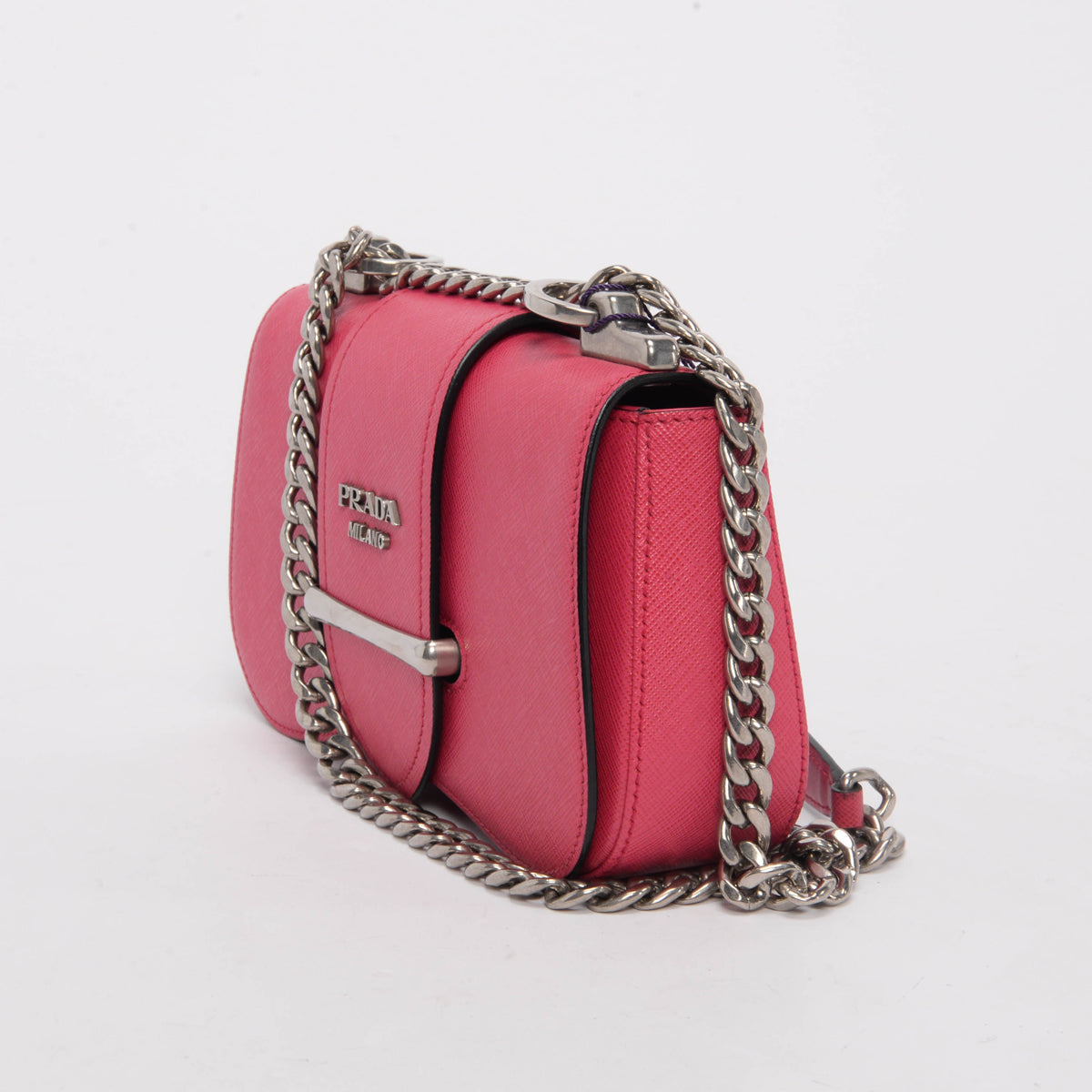 Prada Pink Saffiano Sidonie Small Chain Bag