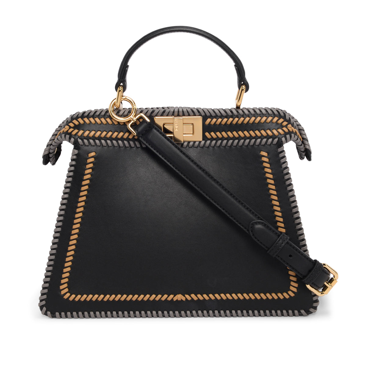 Fendi Black Calfskin Small Peekaboo ISeeU Bag