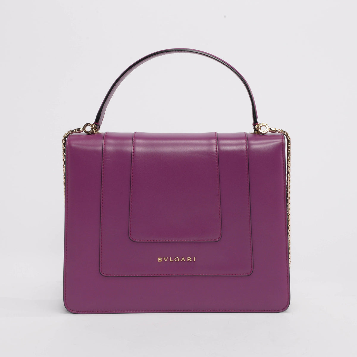 Bulgari Magenta Calfskin Serpenti Top Handle Bag