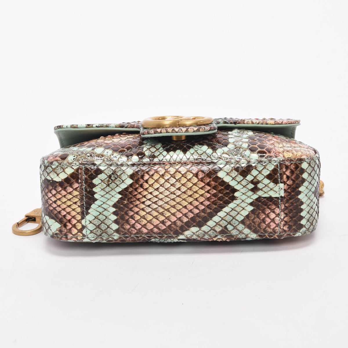 Gucci Aqua Python GG Marmont Mini Bag