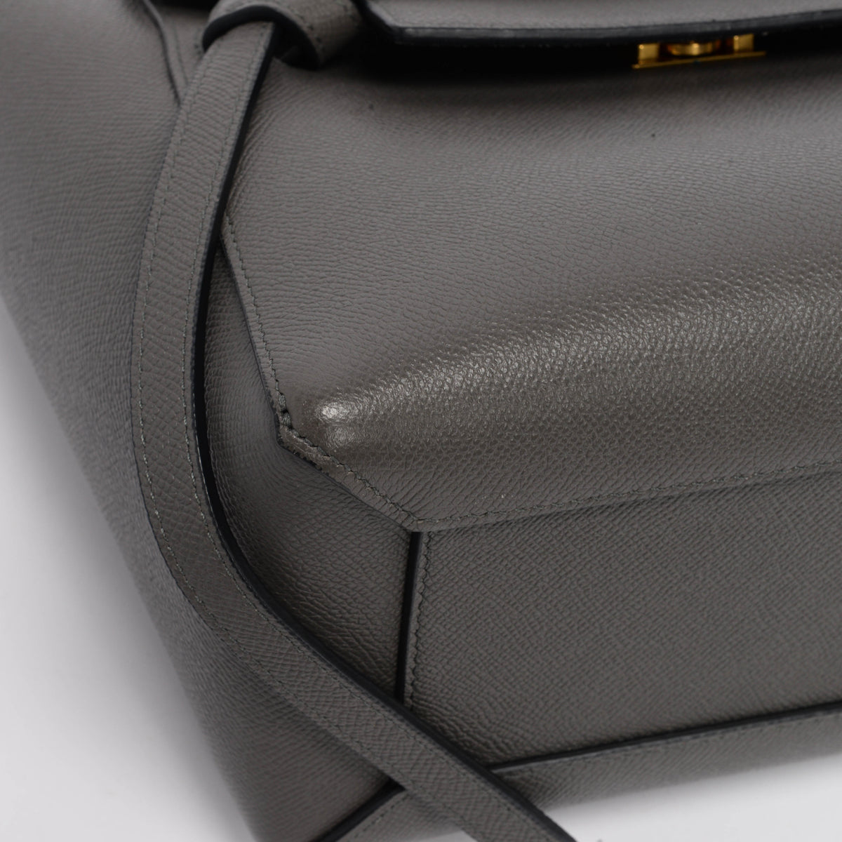 Celine Anthracite Grained Calfskin Micro Belt Bag