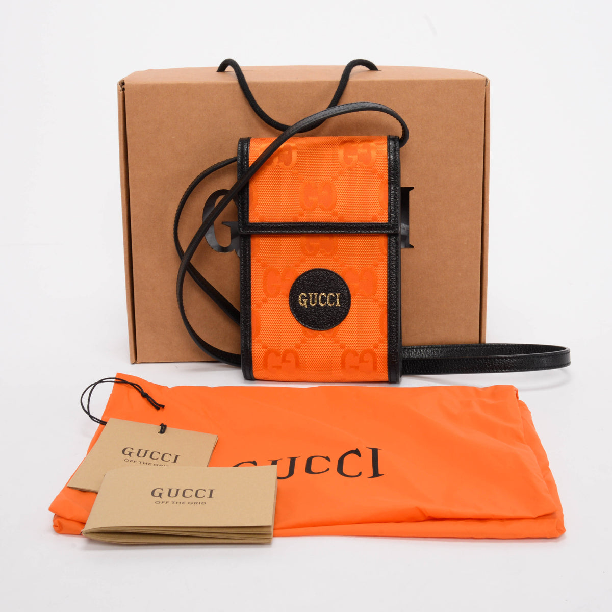 Gucci Orange GG Nylon Off the Grid Mini Cross Body Bag