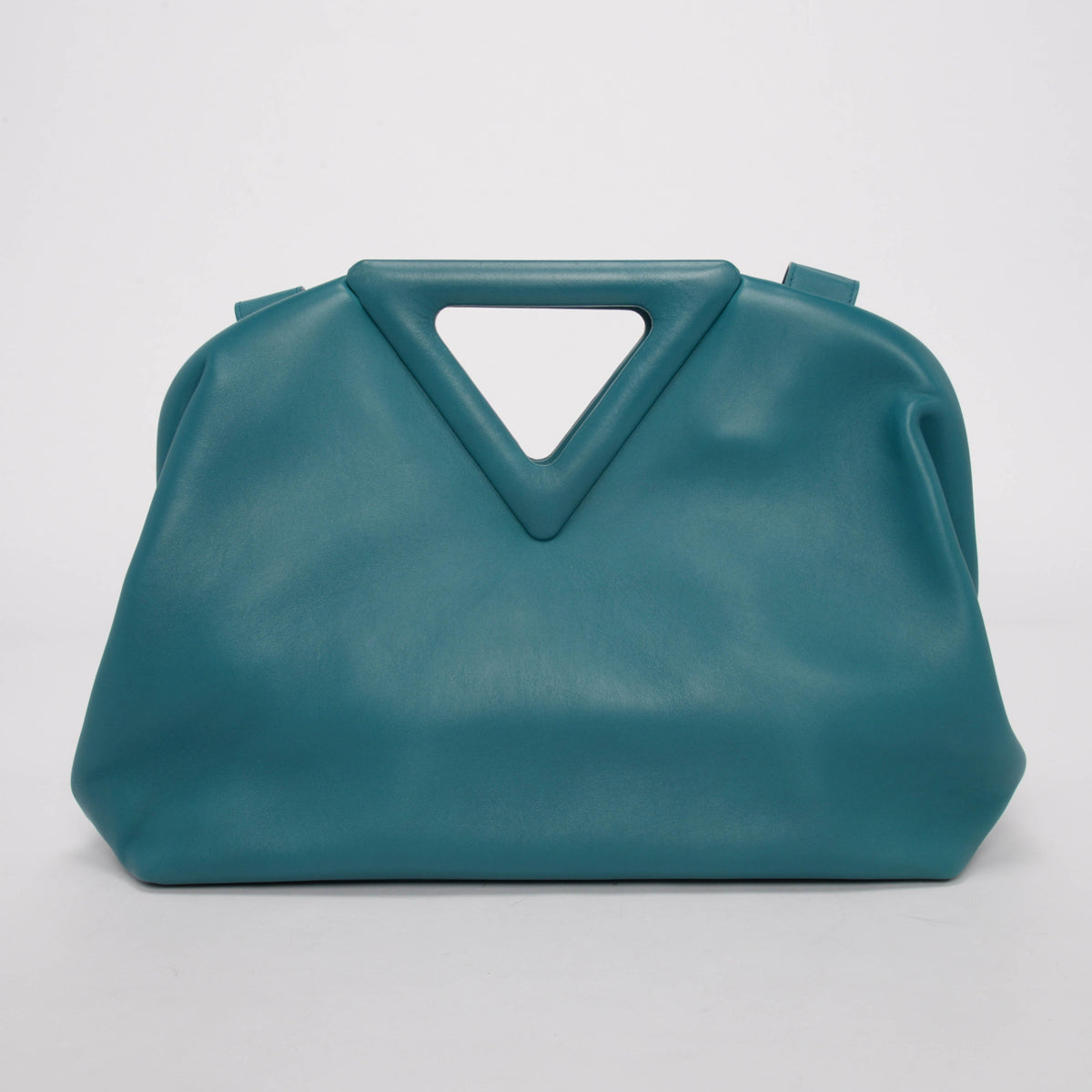 Bottega Veneta Turquoise Calfskin Medium The Point Triangle Bag