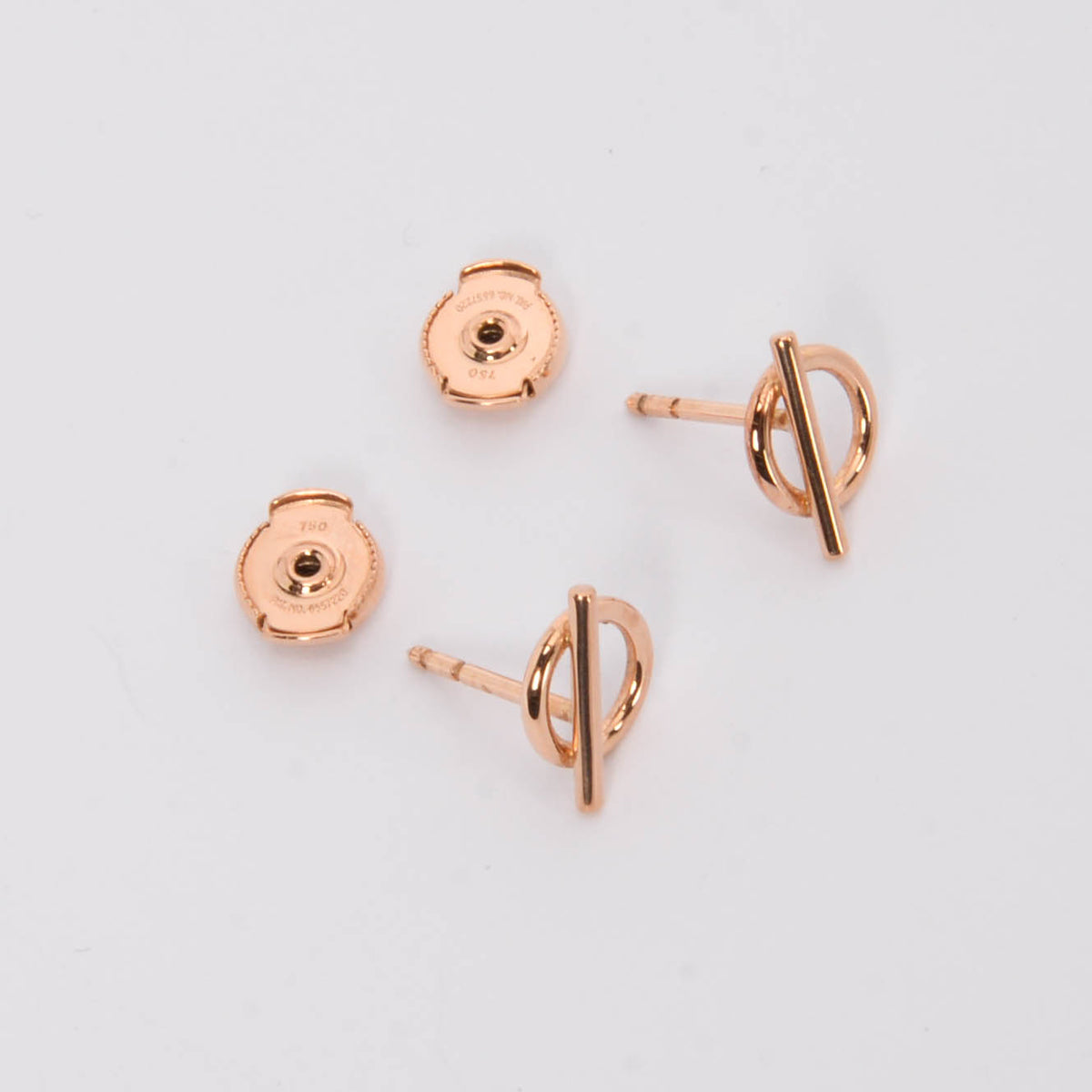 Hermes 18k Rose Gold Echappee Small Model Earrings