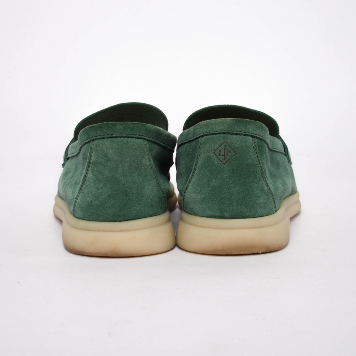Loro Piana Forest Green Suede Summer Charms Walk Loafers 38