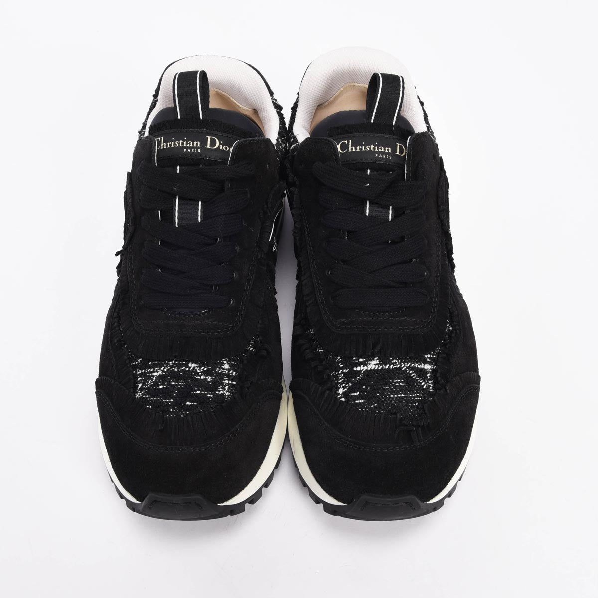 Dior Black Suede & Tweed C'est Dior Sneakers 38