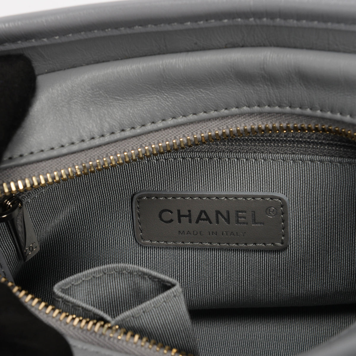 Chanel Grey Aged Calfskin Small Gabrielle Bag