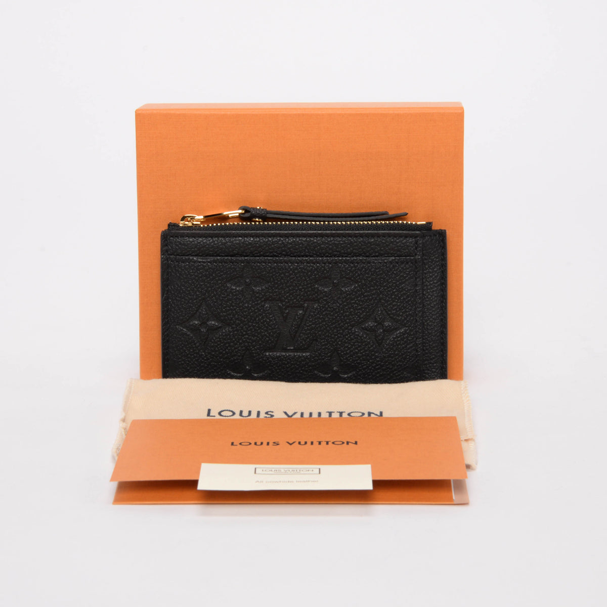 Louis Vuitton Black Monogram Empreinte Zip Card Holder