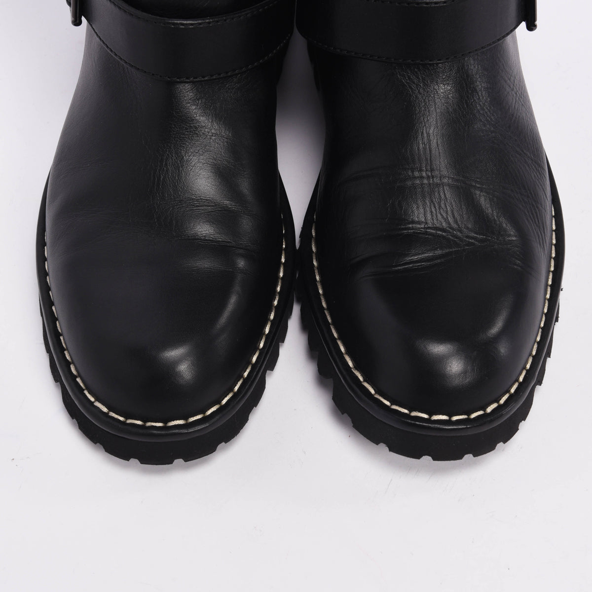 Chanel Black Quilted Calfskin Biker Boots 40
