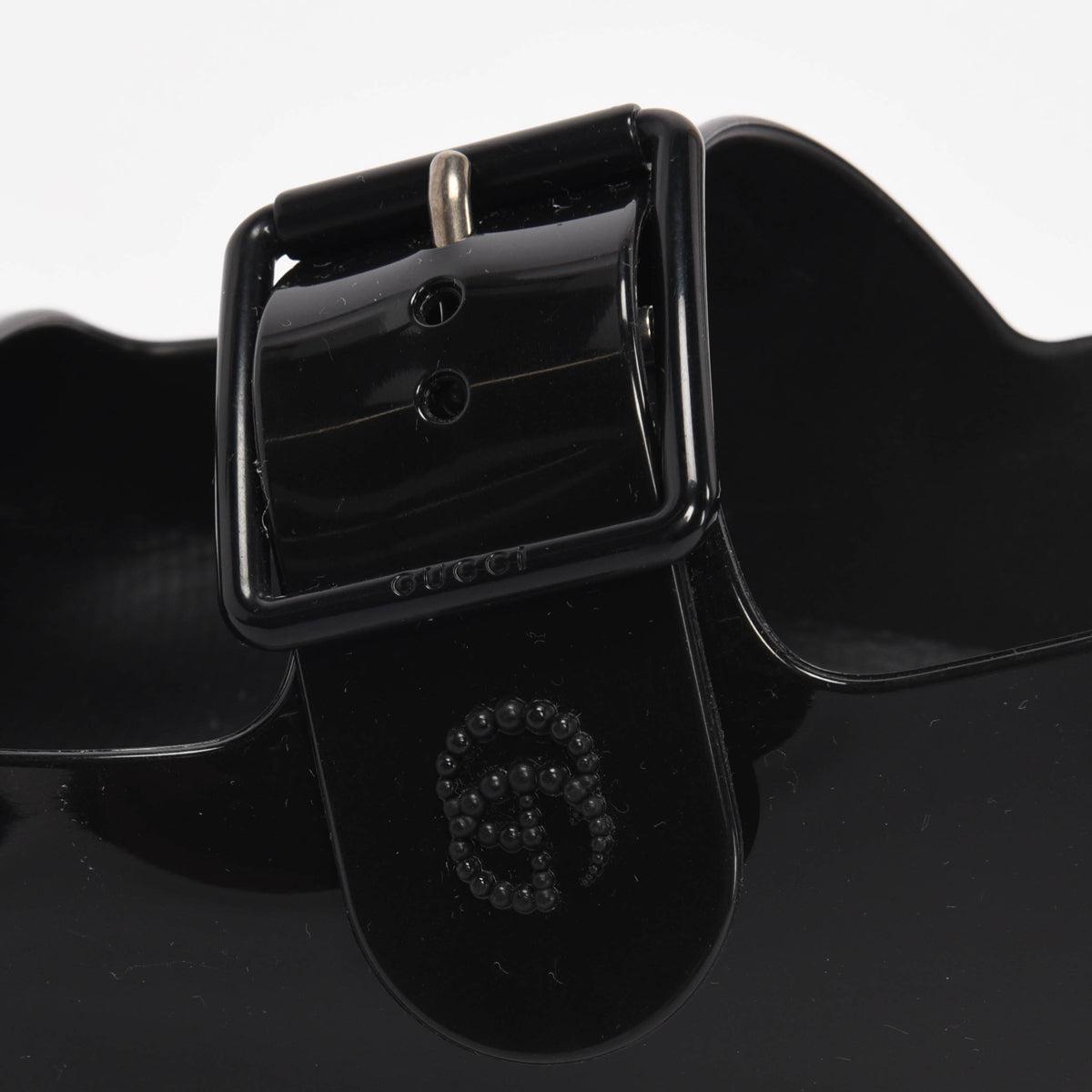 Gucci Black Rubber GG Isla Sandals 37