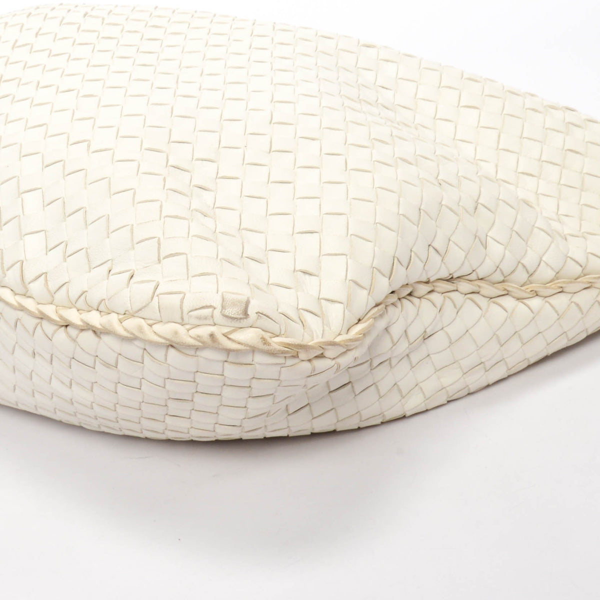 Bottega Veneta White Nappa Intrecciato Maxi Veneta Hobo