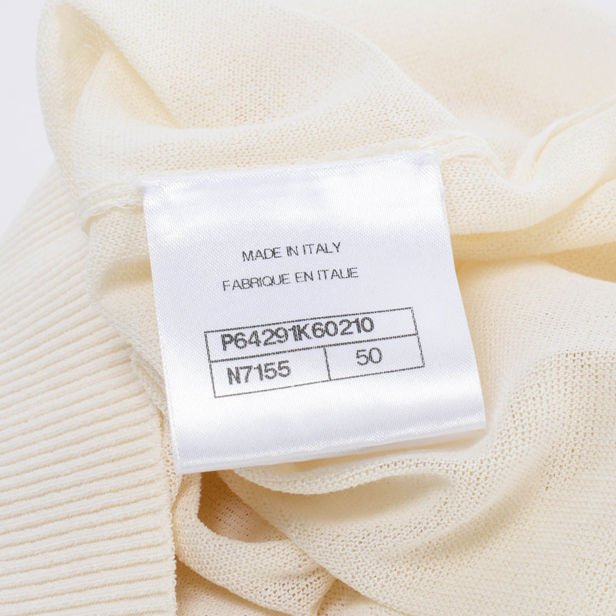 Chanel Ivory Knitted Pintuck Detail Blouse FR 50