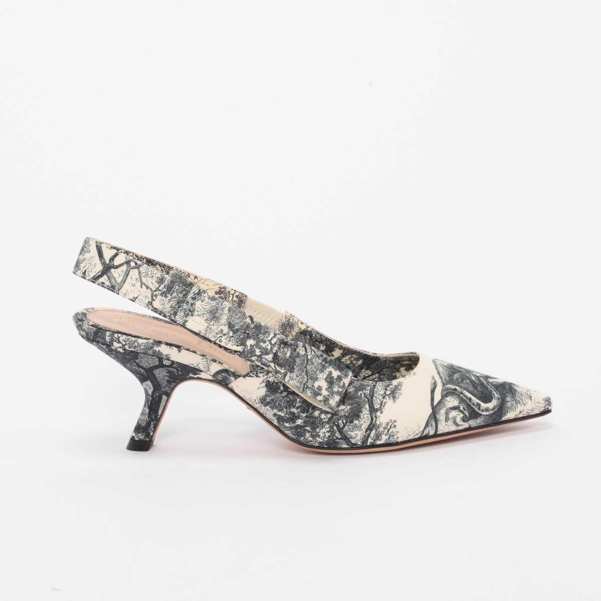 Dior Blue Toile De Jouy Sweet D Slingback Pumps 36