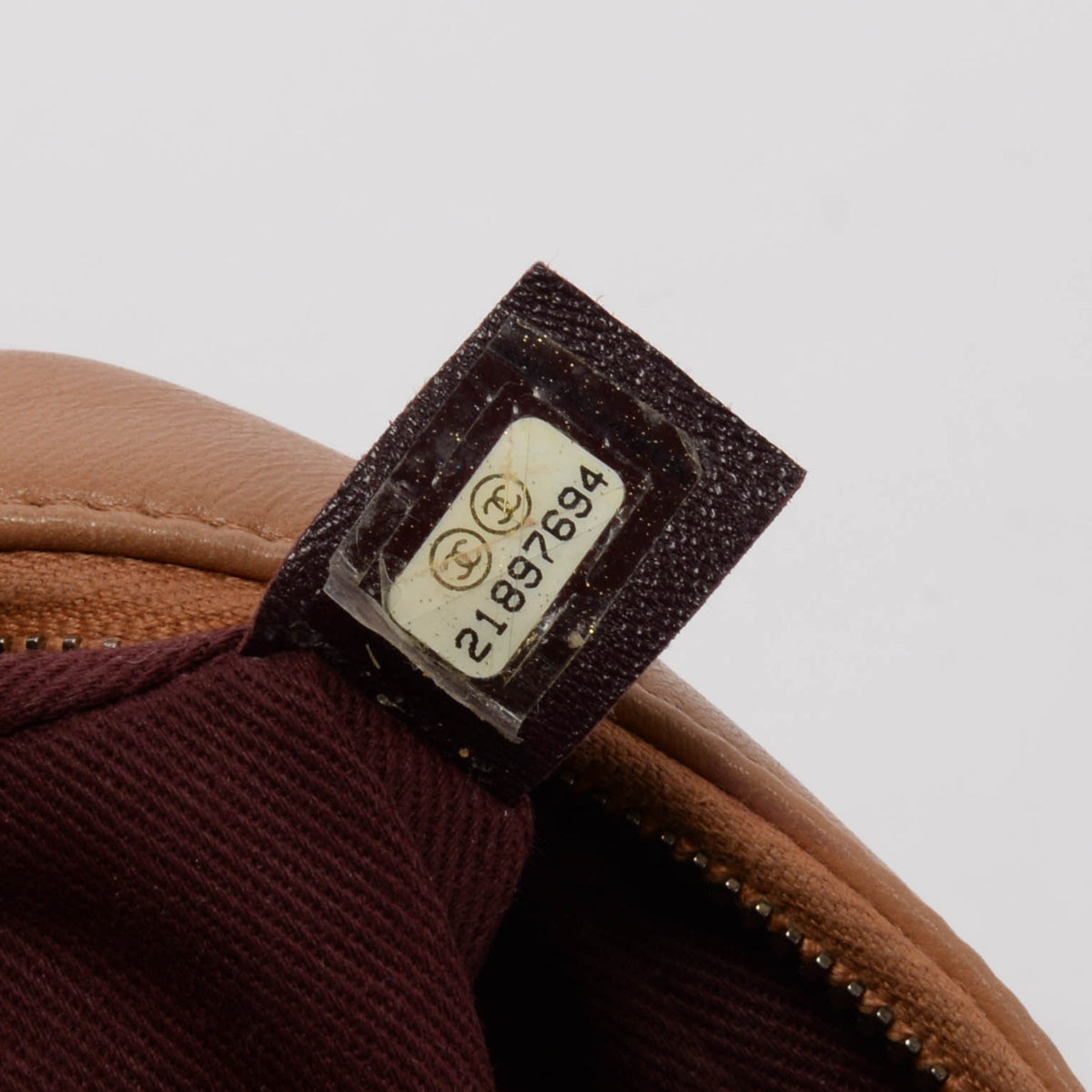 Chanel Camel Lambskin Pyramid CC Camera Bag