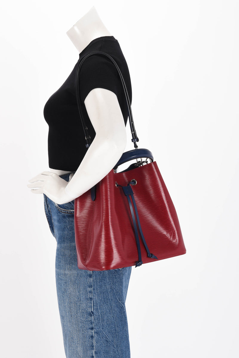 Louis Vuitton Red & Navy Epi Leather NeoNoe MM