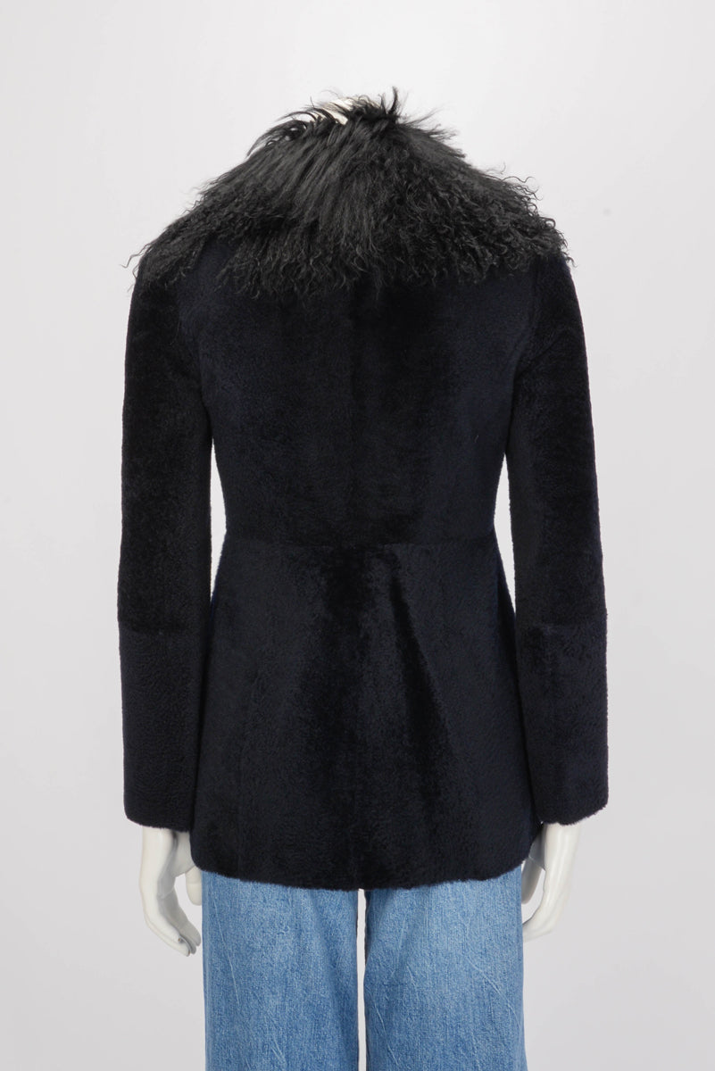 Miu Miu Midnight Blue Sheepskin Jacket IT 36
