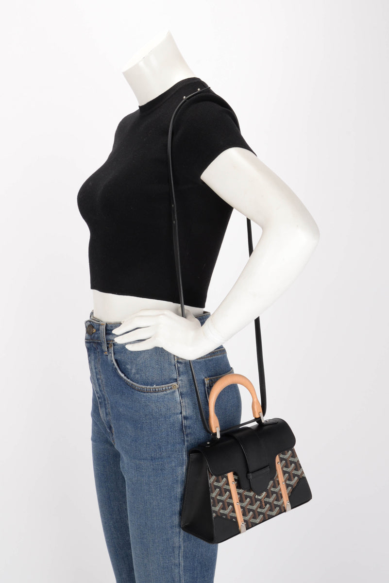 Goyard Black Goyardine Saigon Structure Mini Bag