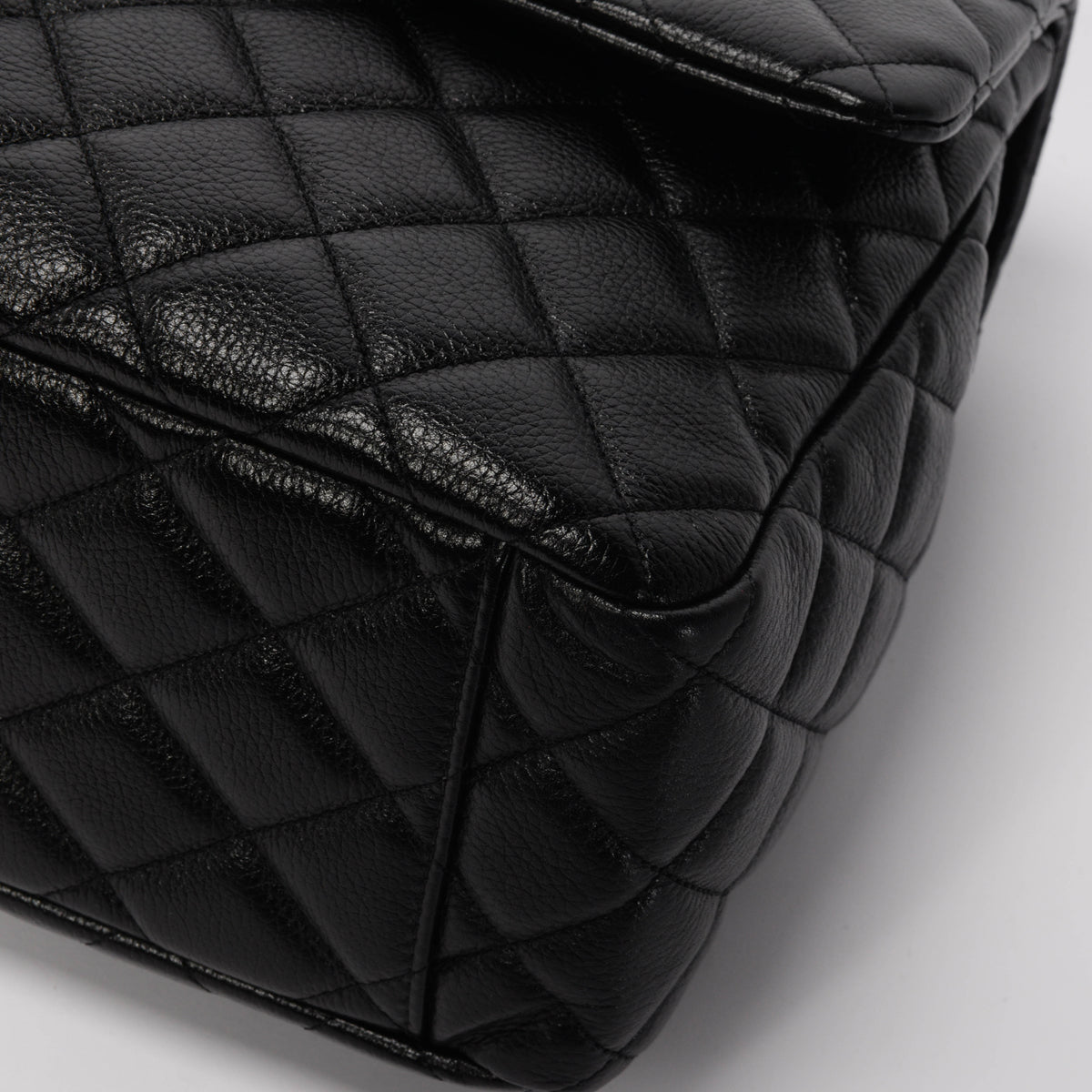 Chanel Black Quilted Caviar Small XXL Travel Flap Bag