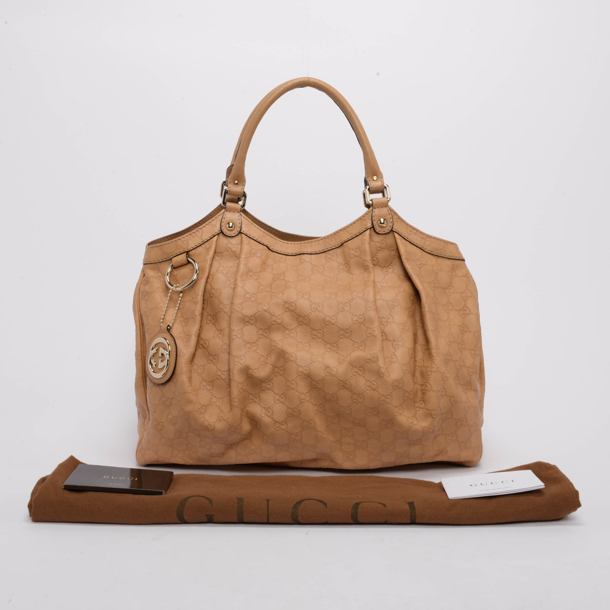 Gucci Camel Guccissima Large Sukey Tote