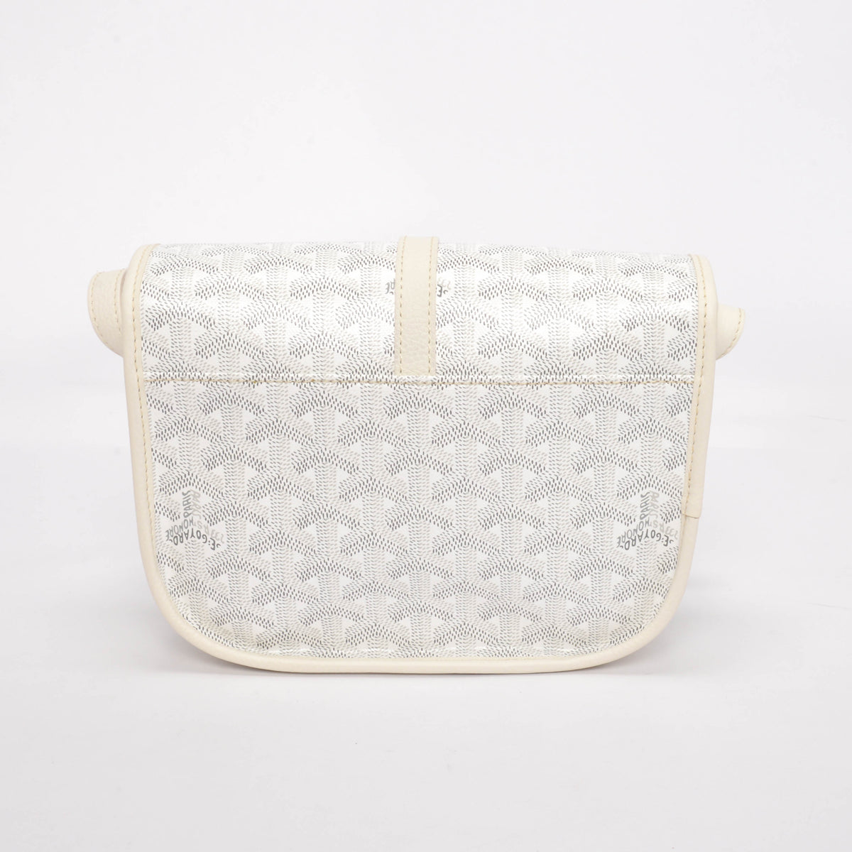Goyard White Goyardine & Calfskin Belvedere PM