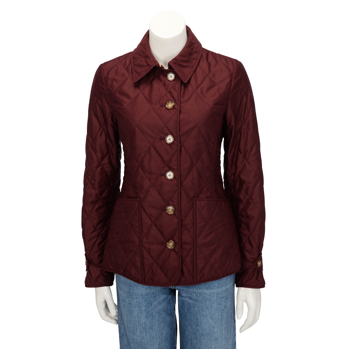 Burberry Burgundy Nylon Quilted Jacket