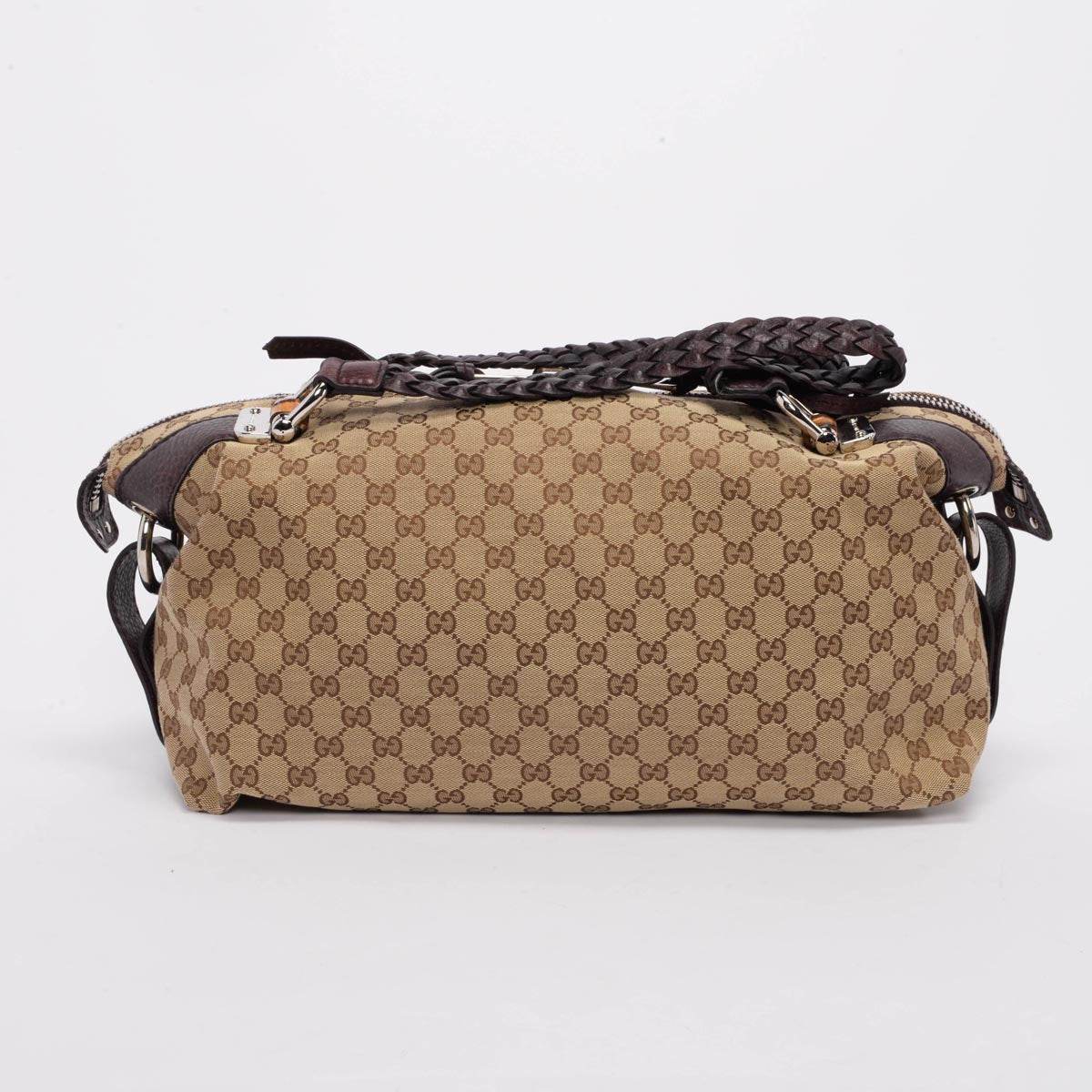 Gucci GG Canvas Medium Bamboo Bar Tote