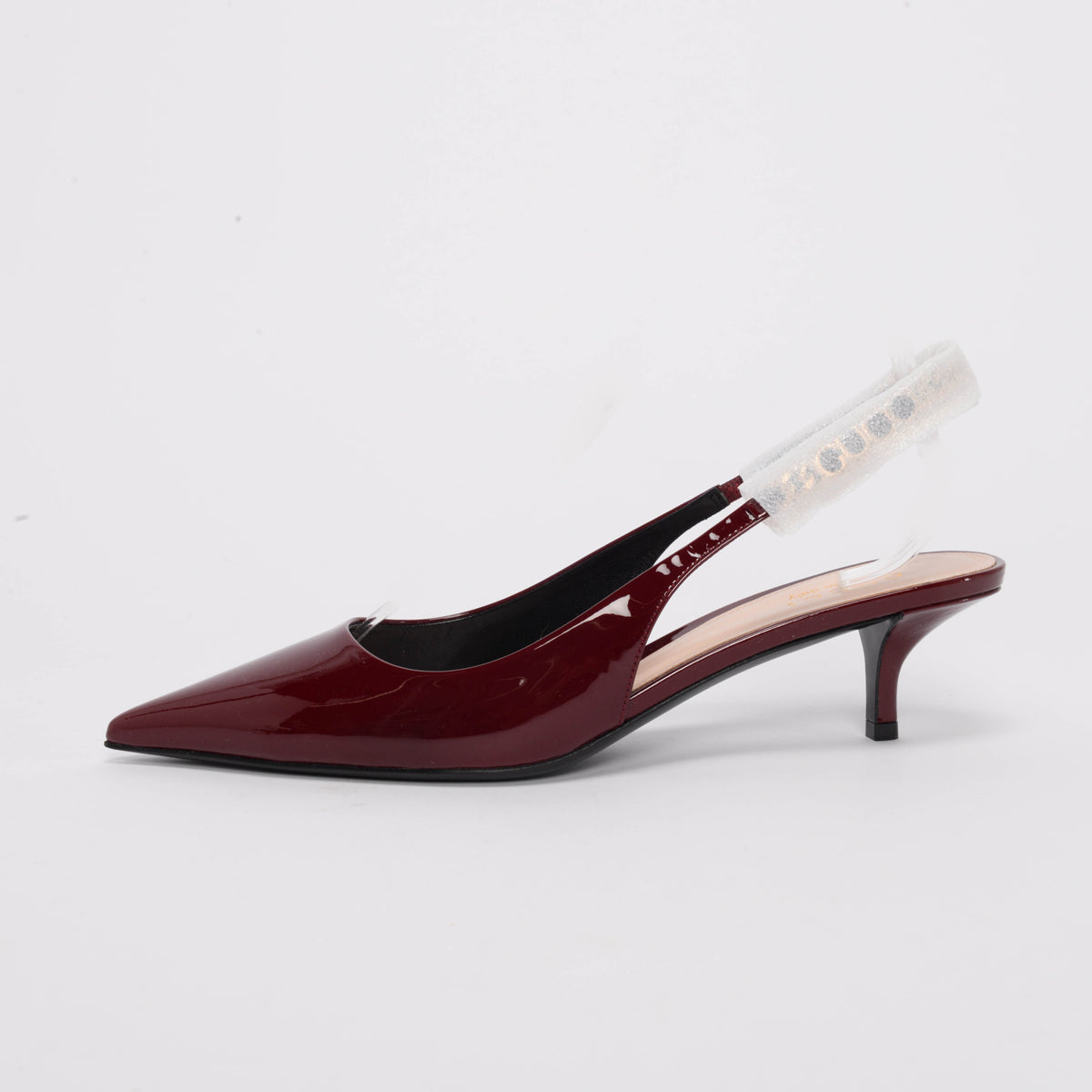 Gucci Rosso Ancora Patent Signoria Slingback Pumps 38