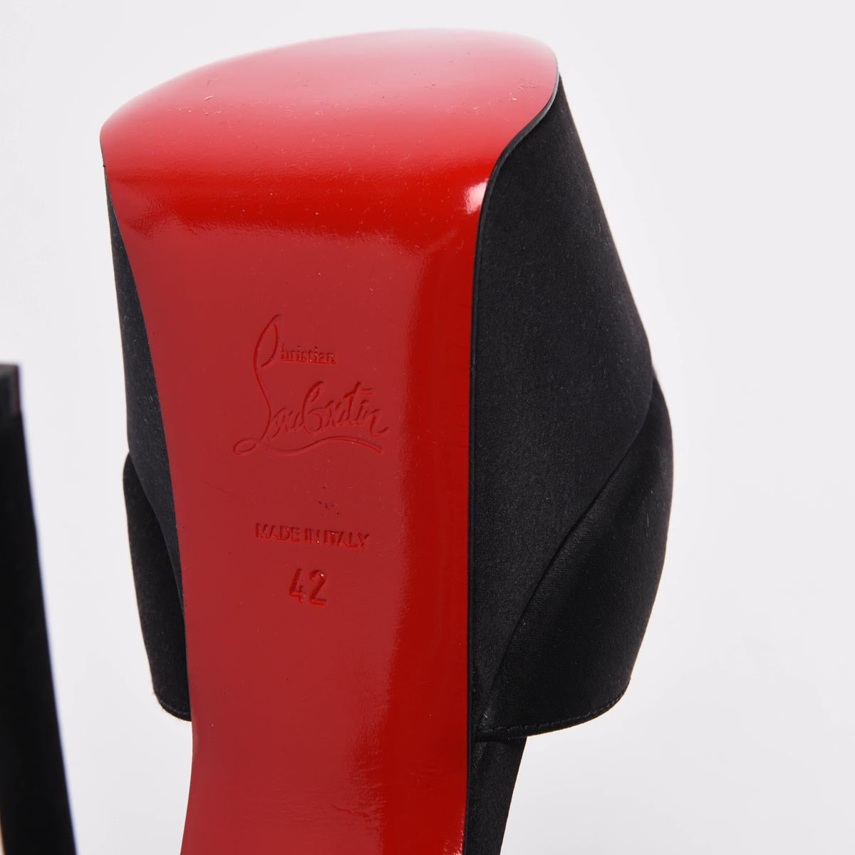 Christian Louboutin Black Satin Maria Frou Alta Platform Pumps 42