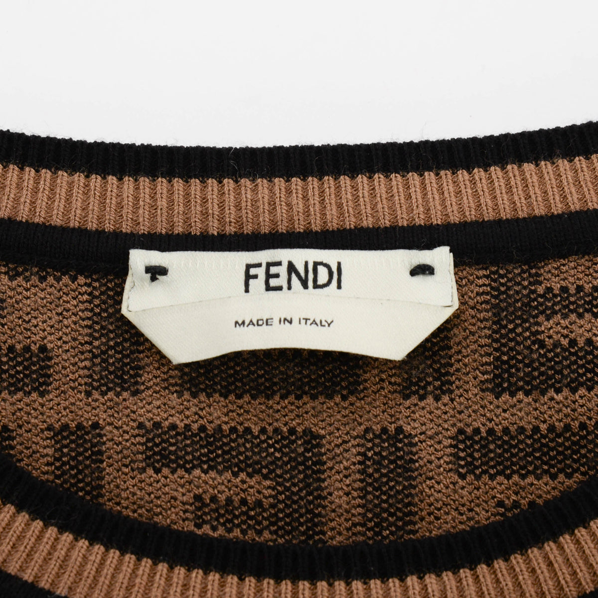 Fendi Brown Zucca Intarsia Top IT 40