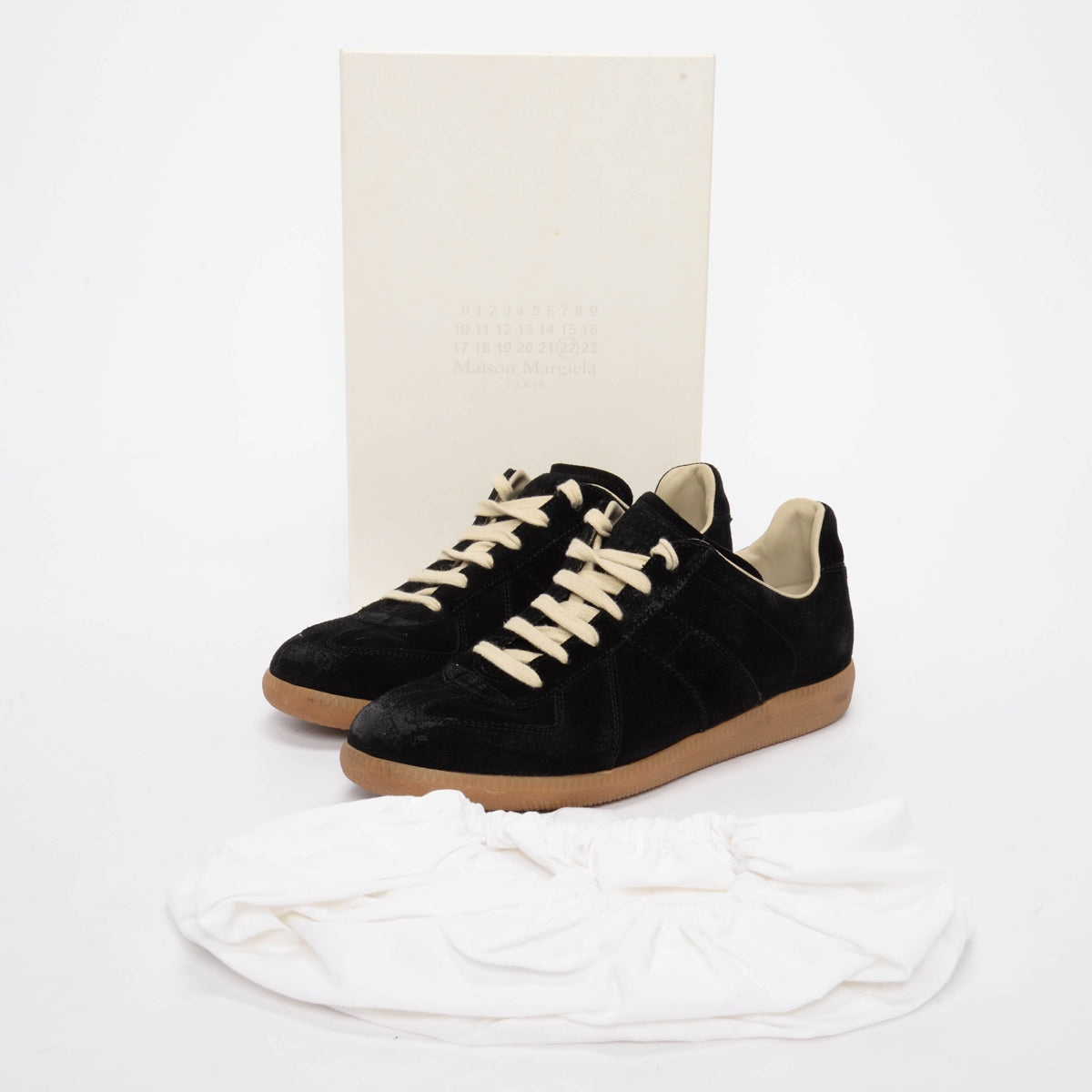 Maison Margiela Black Suede Replica Sneakers 38.5