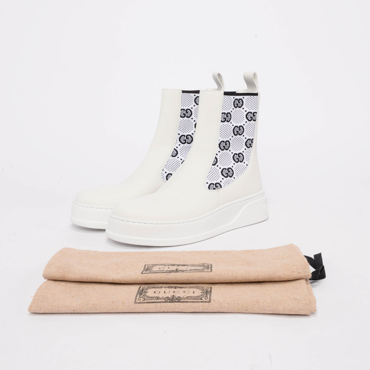 Gucci white boots best sale