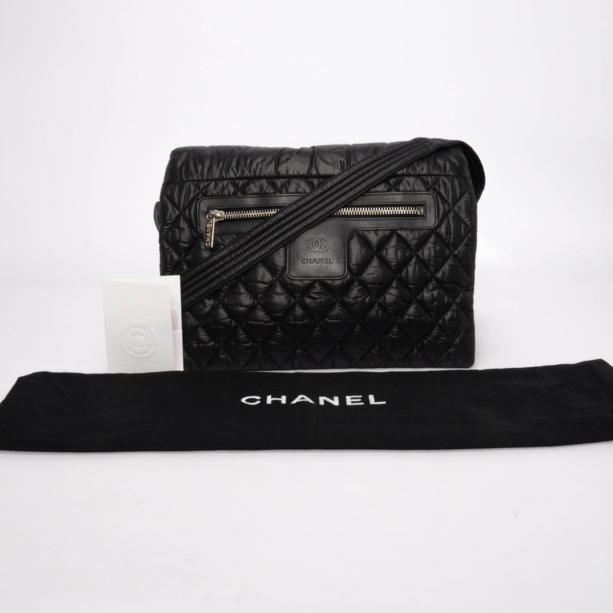 Chanel Black Quilted Nylon Coco Cocoon Messenger Bag