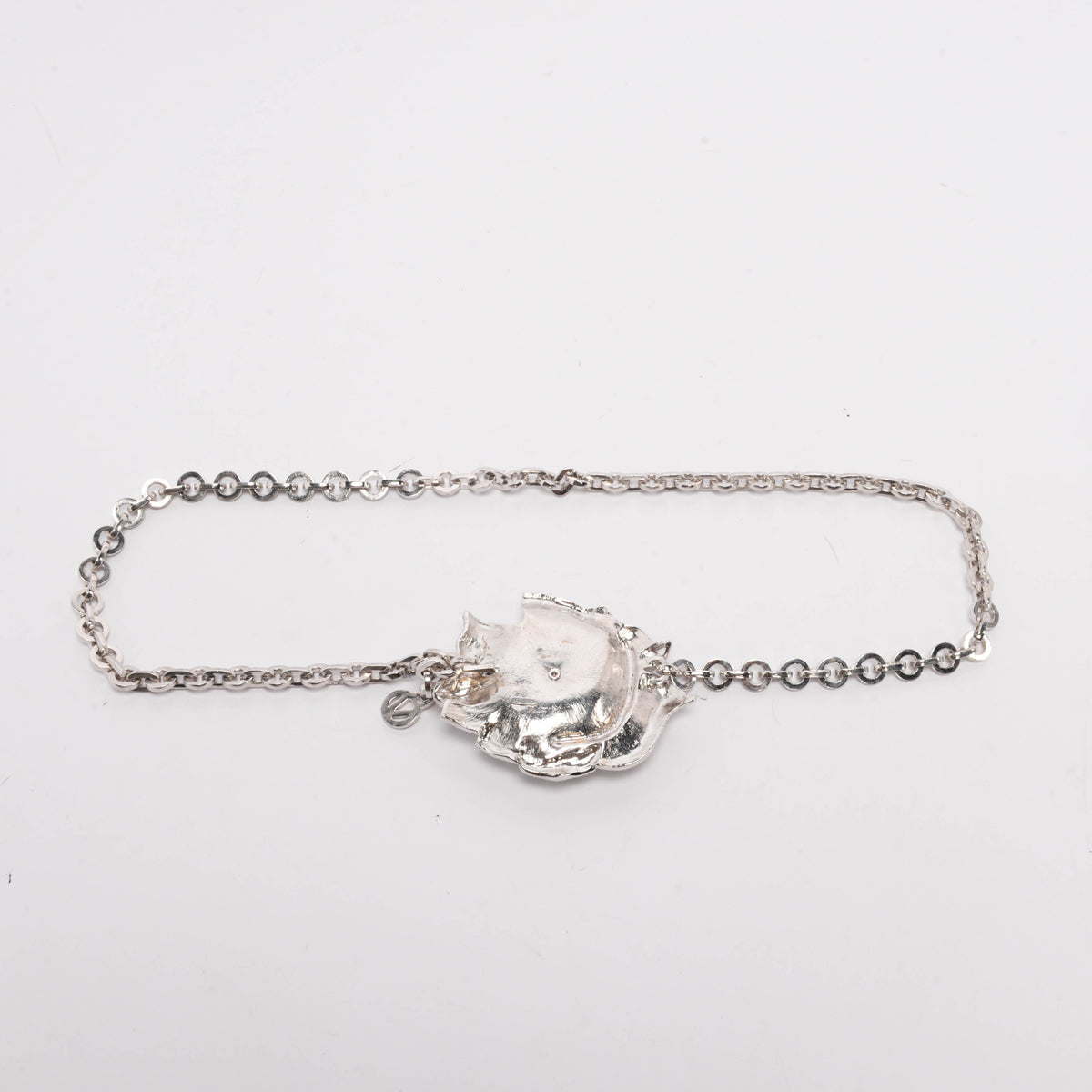 Valentino Silver Crystal Rose Chain Belt