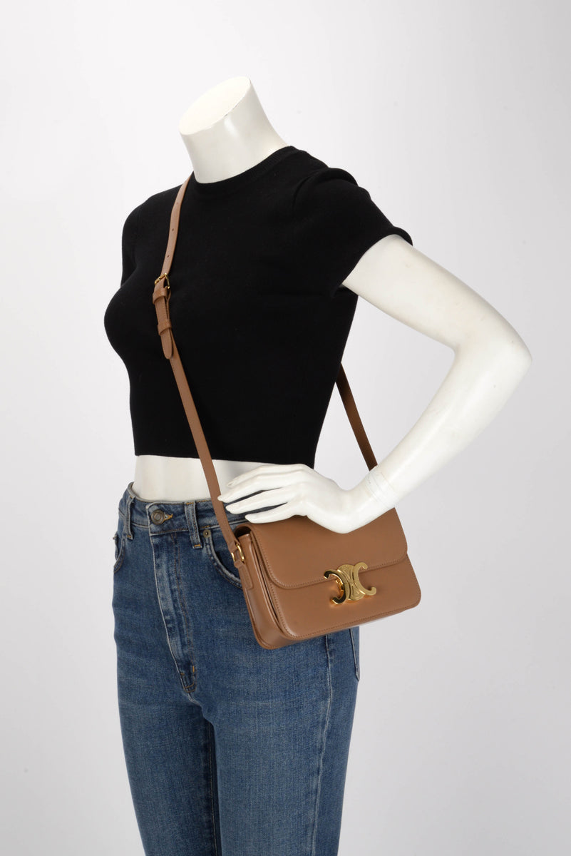 Celine Bronze Calfskin Teen Triomphe Bag