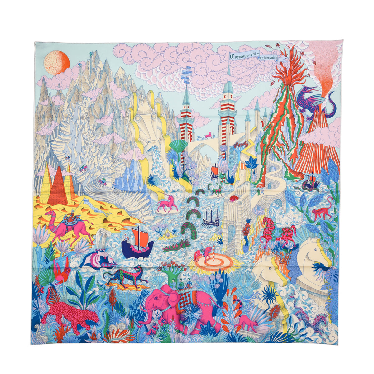 Hermes Multicolour Silk Cosmographia Universalis Scarf 90