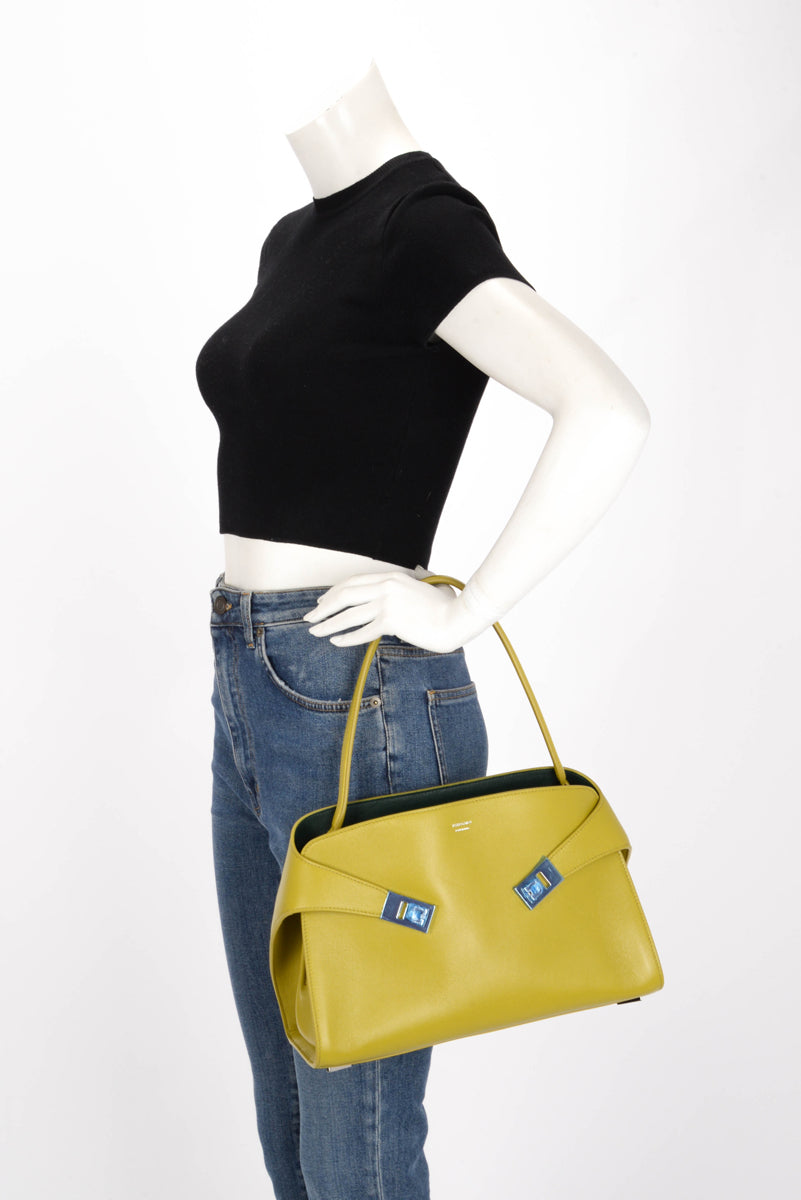 Ferragamo Bi-Colour Calfskin Medium Hug Soft Shoulder Bag