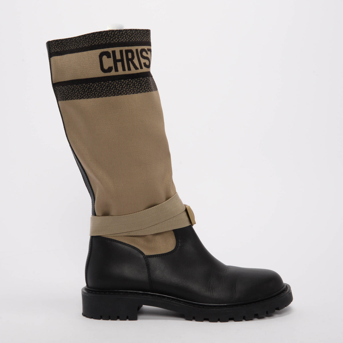 Dior Taupe Technical Fabric & Calfskin D-Major Boots