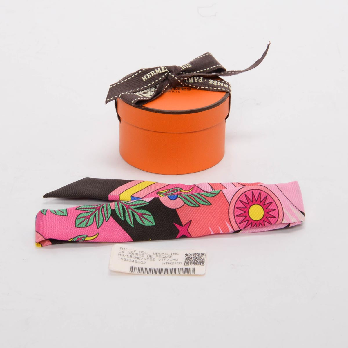 Hermes Rose Vif Silk Upcycling La Source Doll Twilly