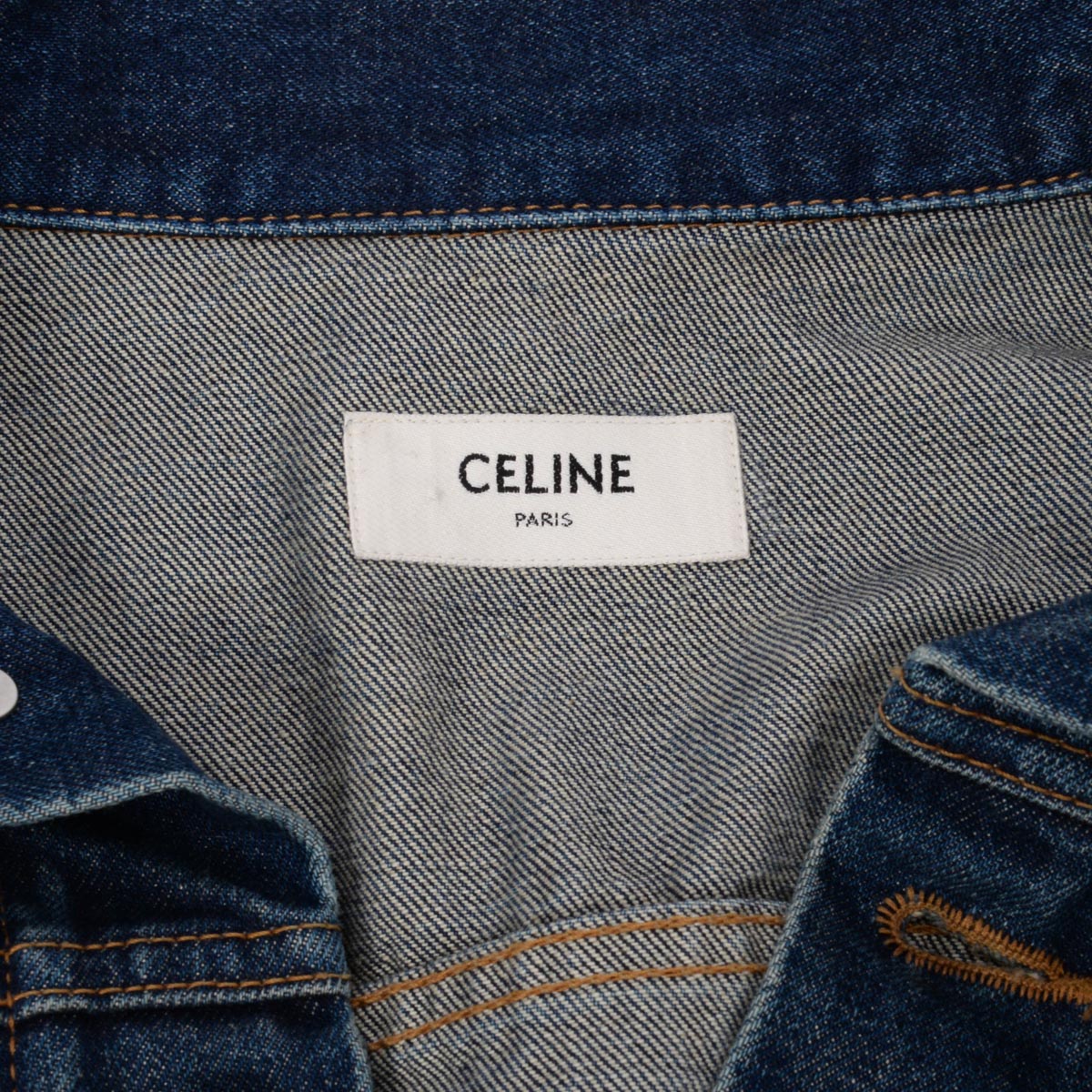 Celine Rigid Indigo Denim Classic Trucker Jacket S