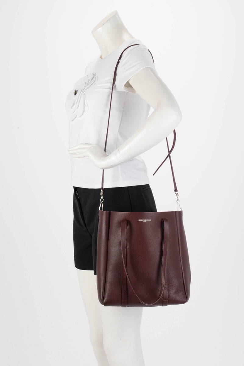 Balenciaga Burgundy Calfskin Xs Everyday Tote